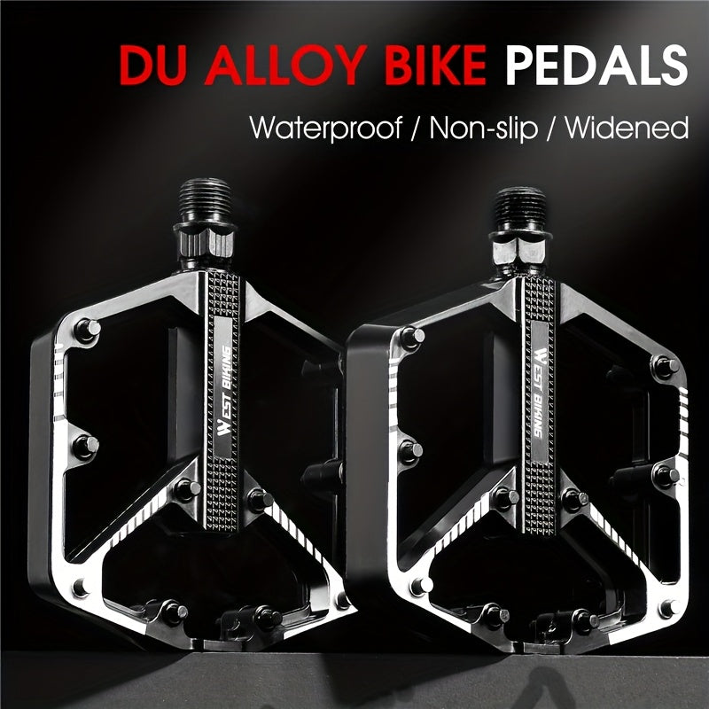 Pédales de vélo en alliage d'aluminium à 3 roulements, antidérapantes et légères, avec douille hexagonale pour VTT et vélos de route – Installation facile, accessoires de cyclisme durables multicolores, 1 paire