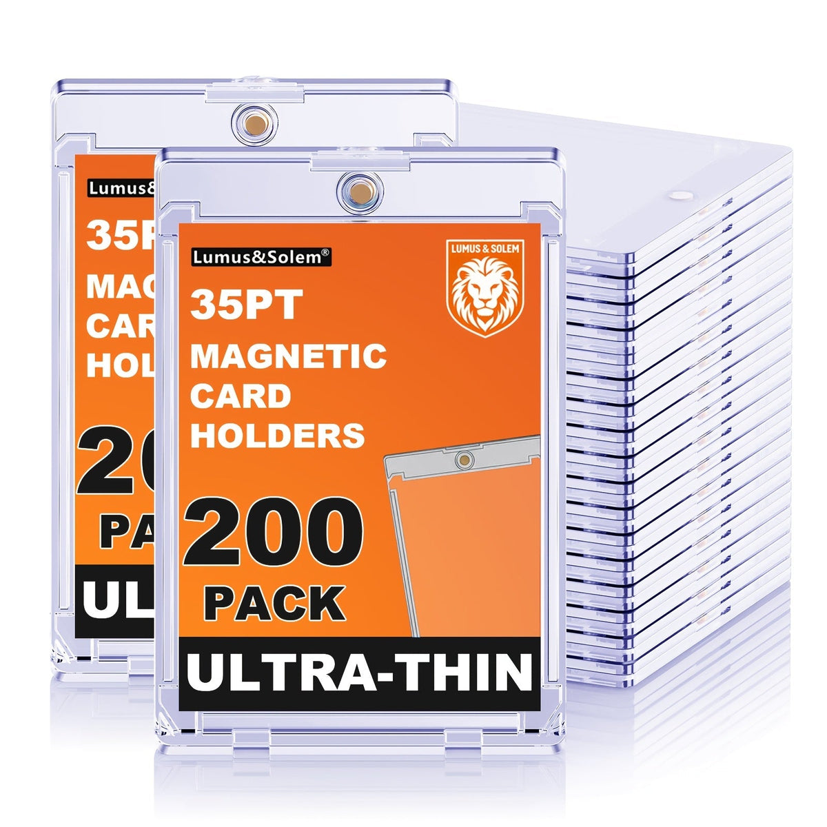 Supports de cartes magnétiques pour cartes à collectionner, lot de 200/400 - Étui rigide en plastique ultra-fin « One-Touch » anti-UV avec fermeture magnétique | Protège-cartes pour sport, football, baseball et JCC pour collectionneurs