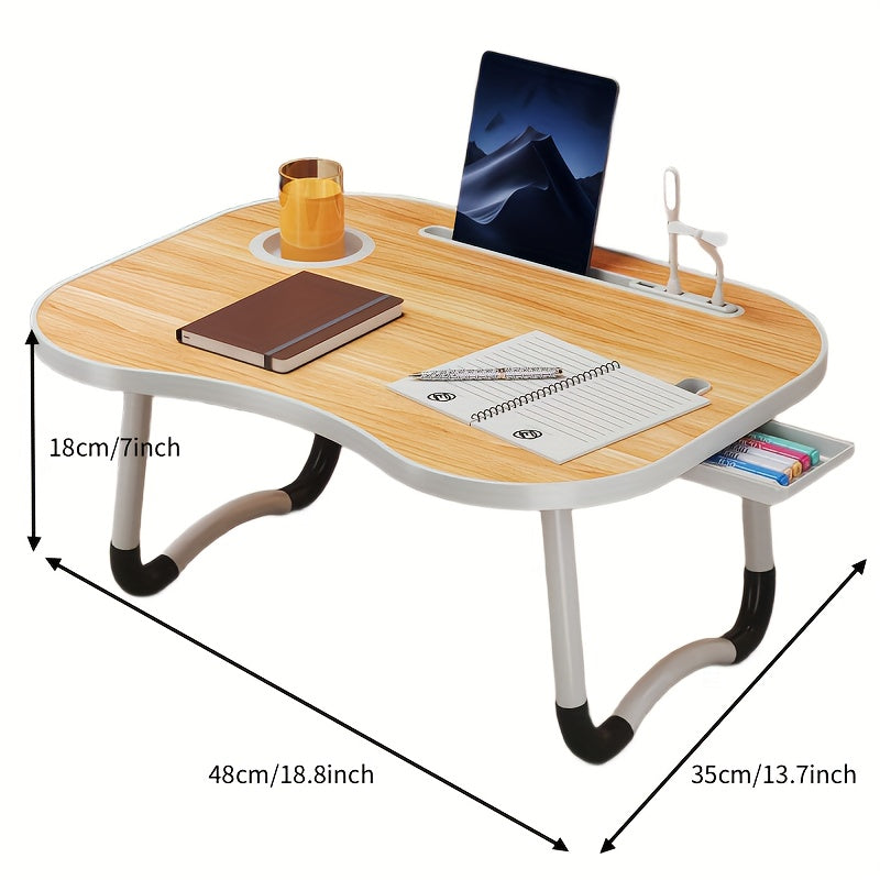 Table plateau pliable pour ordinateur portable, support de lit portable pour manger, lire ou écrire sur un lit, un canapé ou au sol – Robuste et léger
