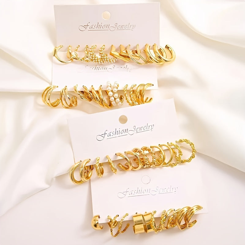 Lot de 48 boucles d'oreilles perles fantaisie pour femmes – Assortiment de modèles à puce et pendants, boucles d'oreilles hypoallergéniques couleur argent pour le quotidien, les vacances, les rendez-vous et les cadeaux de fêtes