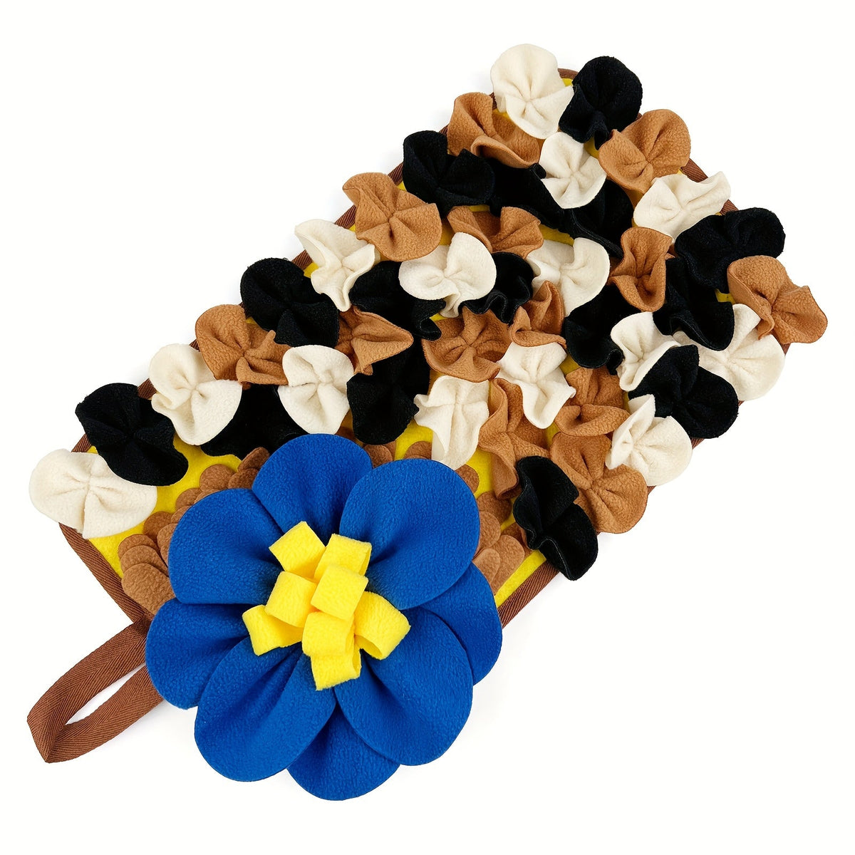 Interactive Snuffle Mat for Small Pets, Rabbit & Hamster Foraging Pad with Flower Design & Non-Slip Base, Mental Stimulation Feeding Toy for Guinea Pigs, Hedgehogs & Small Animals, Enrichment Activity Mat