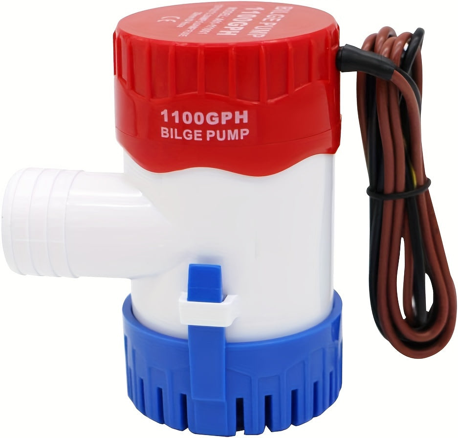 Pompe de cale électrique submersible 1100 GPH 12V, silencieuse, avec interrupteur à flotteur automatique, pour bateaux, yachts, véhicules récréatifs, piscines et évacuation d'eau marine