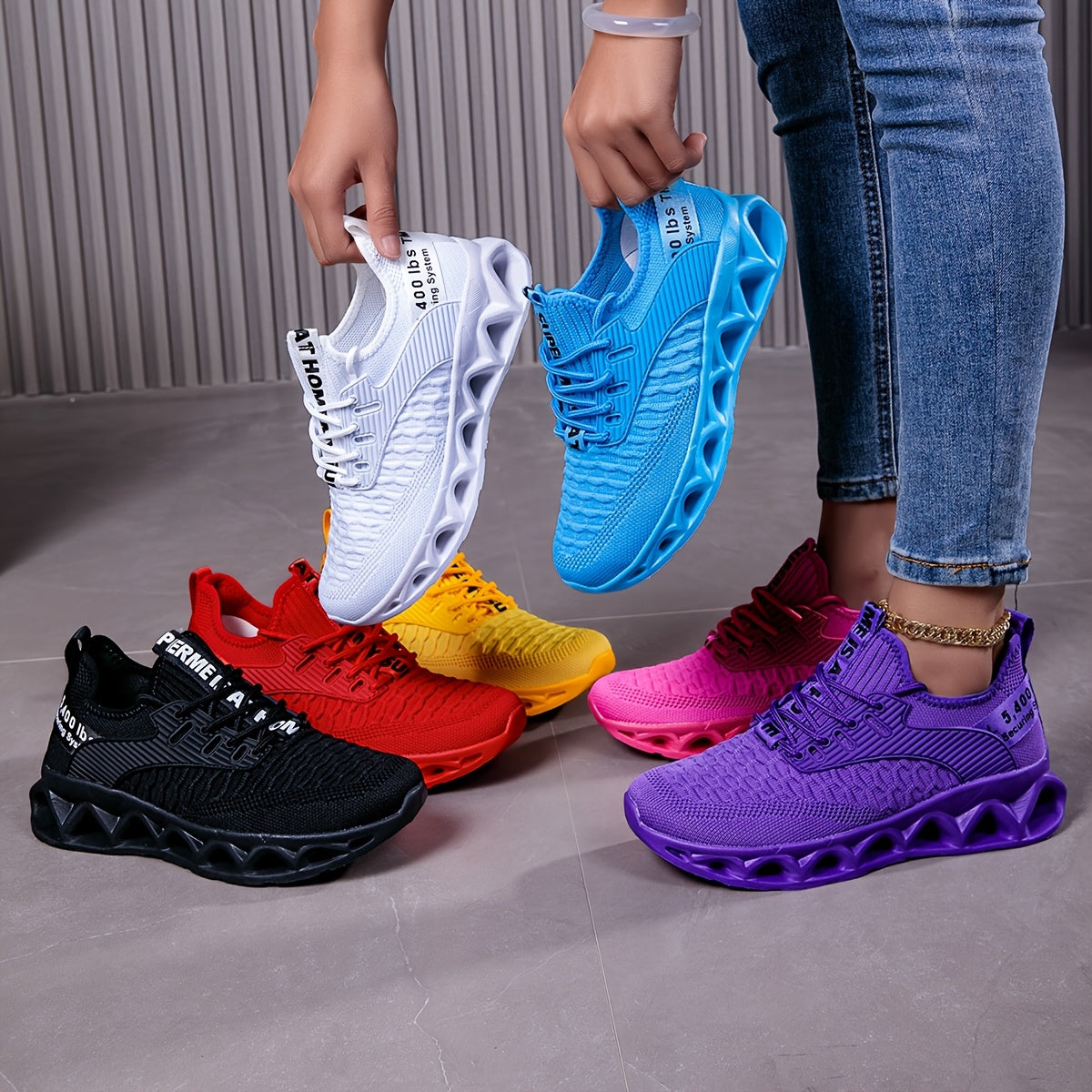 Baskets Blade pour femmes – Chaussures de marche et de course respirantes et antidérapantes avec semelle à lames, baskets de sport tendance pour la salle de sport, le sport, le tennis et le travail, tailles US 6,5–12,5, couleurs multiples