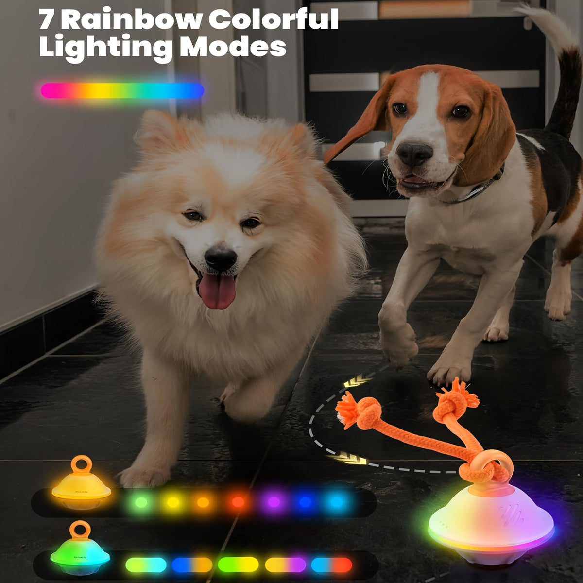Jouet balle roulante automatique pour chien avec corde, activé par le mouvement, enregistrement vocal, rechargeable par USB, jouet interactif stimulant pour petits et moyens chiens, anti-ennui, gris et blanc