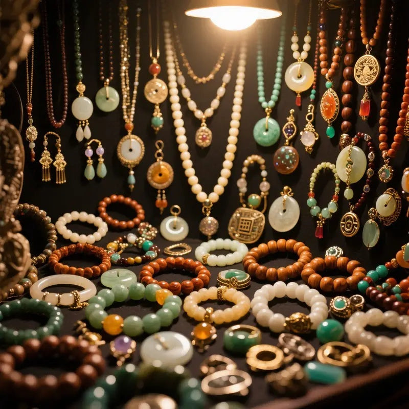 Lot de 50 bijoux vintage pour femme – imitation perle et zircon, motifs cœur, papillon, étoile et lune, boucles d'oreilles, collier, bracelet et bague, idéal pour les fêtes, les vacances et les cadeaux