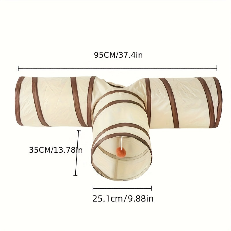 Tunnel de jeu pliable pour chat – Tunnel interactif pour animaux, rétractable et facile à ranger pour chats d'intérieur, tube de jeu bruissant pour chatons et chats adultes, utilisable toute l'année, rangement facile