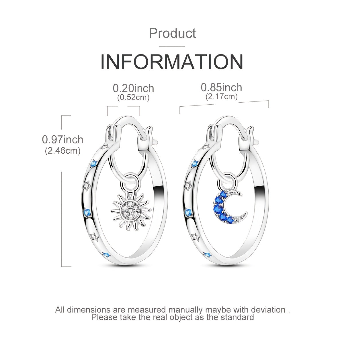 Créoles pour femme en argent sterling 925 à grand motif soleil et oxydes de zirconium – Créoles de luxe étincelantes et hypoallergéniques, bijoux élégants pour le quotidien et les soirées