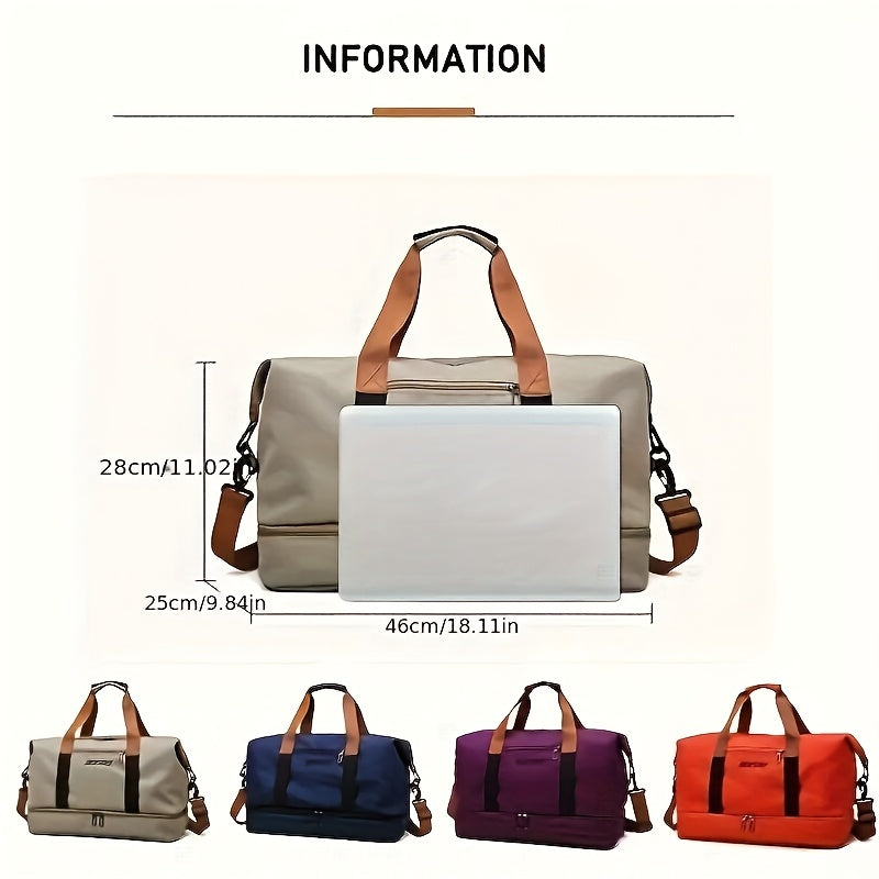 Sac de voyage grande capacité pour femme avec compartiment humide/sec – Sac de sport pour fitness et yoga, fourre-tout pour week-end et nuitée, loisirs et plein air, disponible en plusieurs coloris