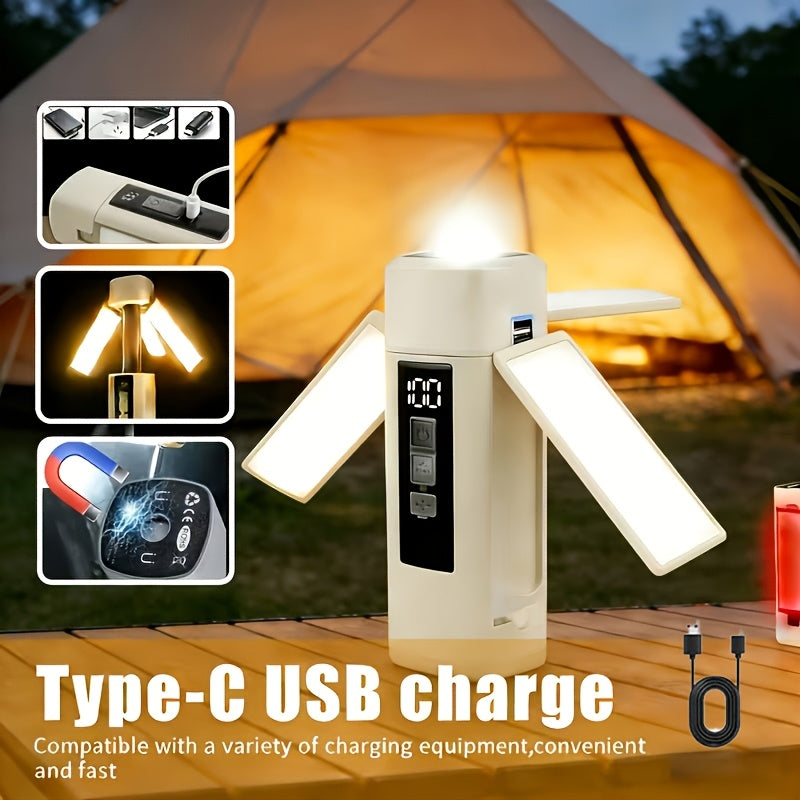 Lampe de travail LED magnétique extensible et rechargeable – 7 modes d'éclairage, lampe d'inspection pliable et orientable à 360° pour la réparation automobile, les machines, le camping, la randonnée, la pêche et les urgences