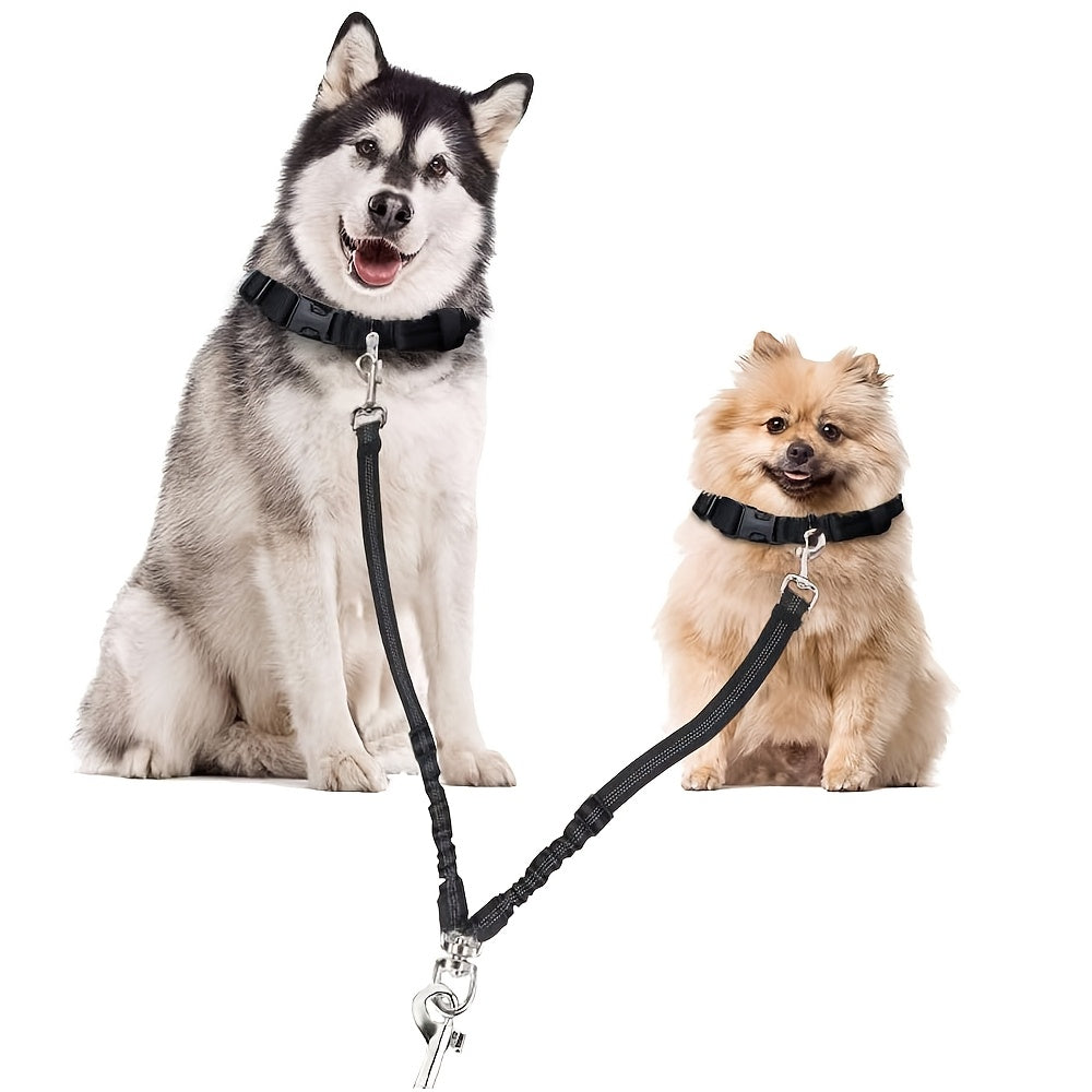 Double ceinture de sécurité pour 2 chiens, attache appuie-tête anti-enchevêtrement, laisse élastique réglable pour la sécurité des chiens de petite, moyenne et grande taille en voiture