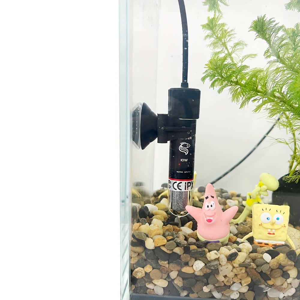 Chauffage d'aquarium submersible USB 10W avec lumière LED – Mini chauffage compact pour aquarium d'eau douce, d'eau de mer et plantes aquatiques, chauffage sûr et durable au design moderne pour petits aquariums