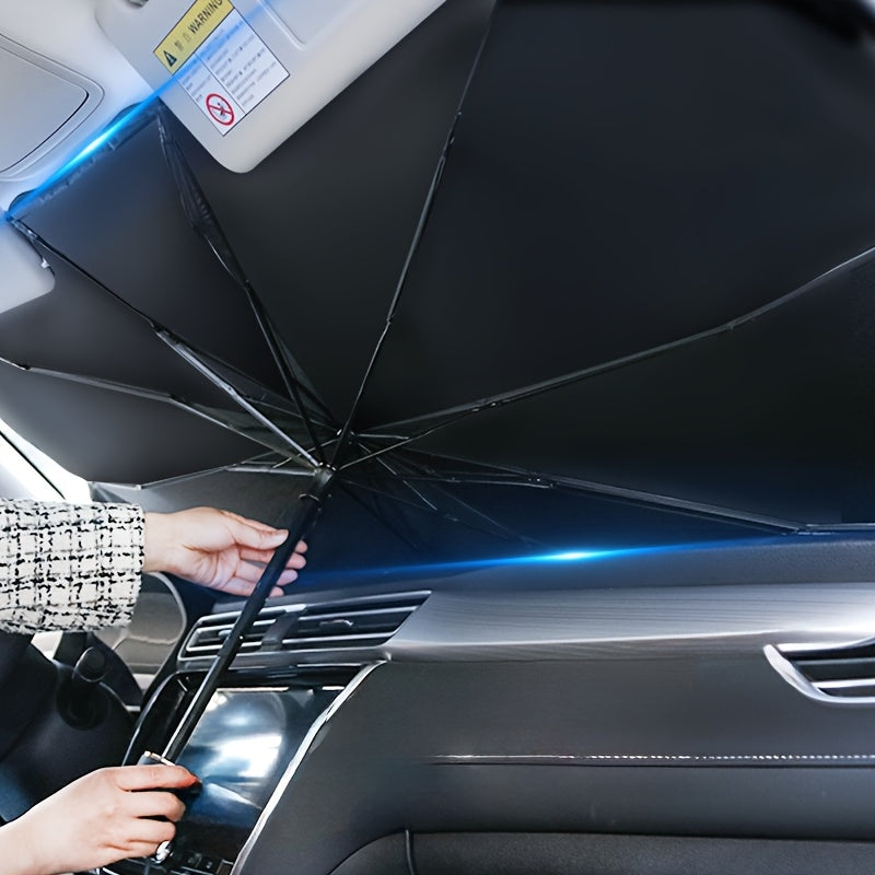 Pare-soleil de pare-brise de voiture pliable - Protection UV et isolation thermique pour fenêtre avant, accessoire de refroidissement estival portable, garde l'intérieur au frais, design facile à plier et à ranger