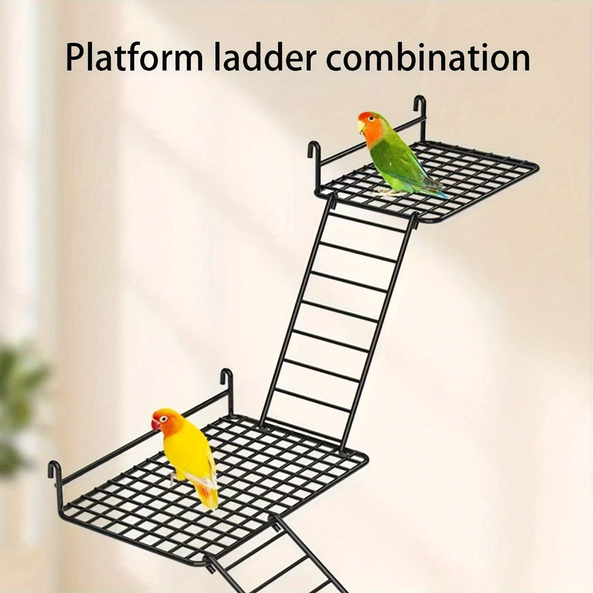 Échelle d'escalade en métal pour oiseaux - Perchoir balançoire avec clochette pour perruches, calopsittes, inséparables et petits oiseaux - Acier durable, installation facile, accessoire de cage pour l'enrichissement des oiseaux
