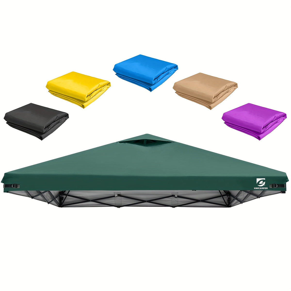 Toile de remplacement pour tonnelle pliante 3x3 m avec aération – Toile imperméable et résistante aux UV pour tentes à pieds droits, abri solaire toutes saisons pour jardin, terrasse et camping, 11 couleurs (toile seule)