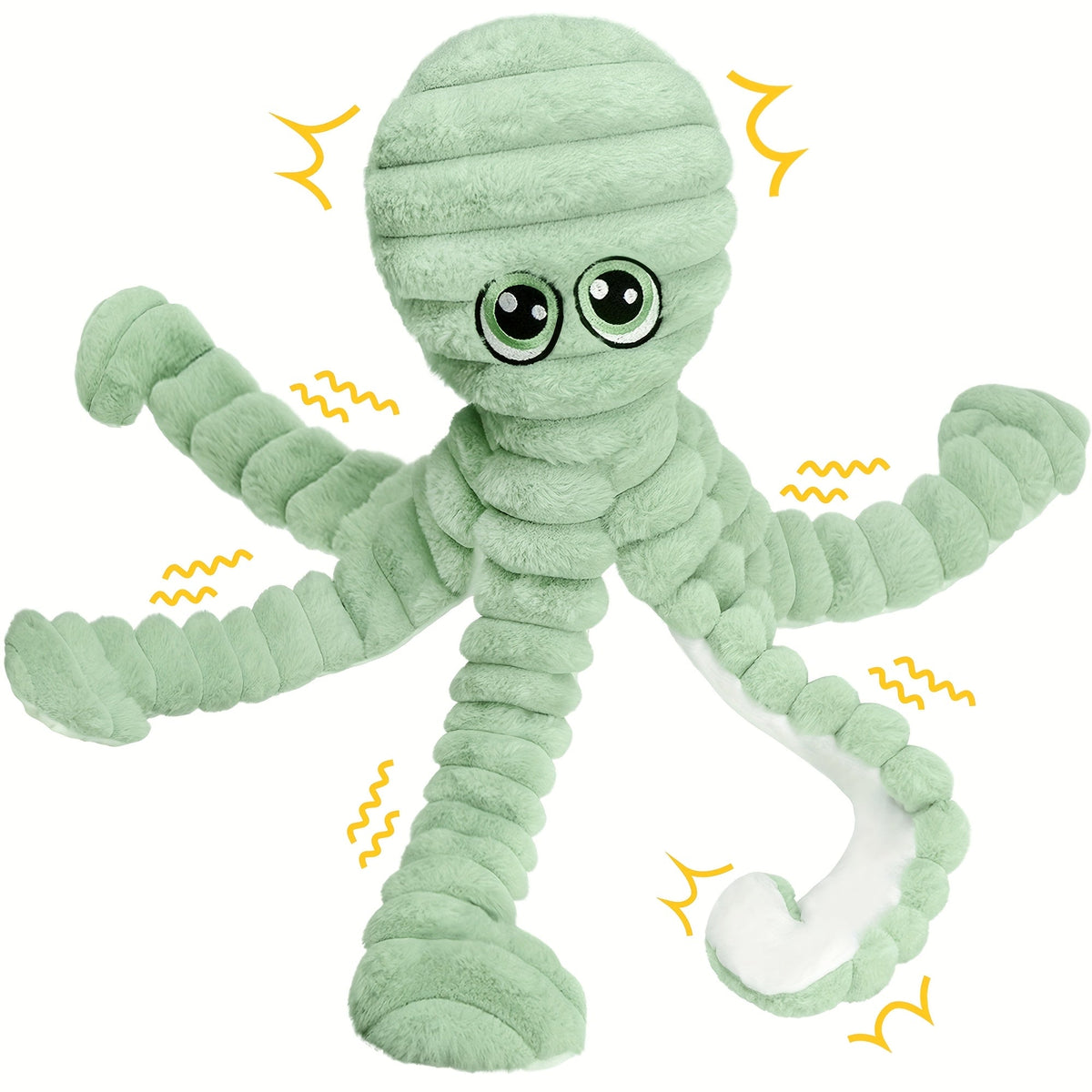 Jouet pour chien en peluche poulpe couineur – Jouet interactif à mâcher pour chiots et chiens, jouet animal doux pour le nettoyage des dents, idéal pour les races de petite, moyenne et grande taille, cadeau mignon, 5 couleurs