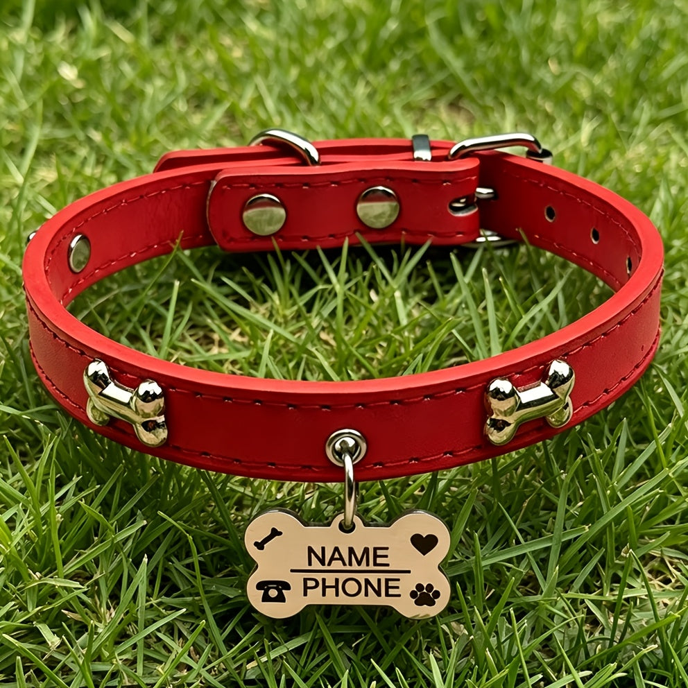 Collier pour chien gravé sur mesure avec plaque d'identification personnalisée gratuite, collier réglable anti-perte pour petits et moyens chiens et chats, matériau durable de qualité supérieure