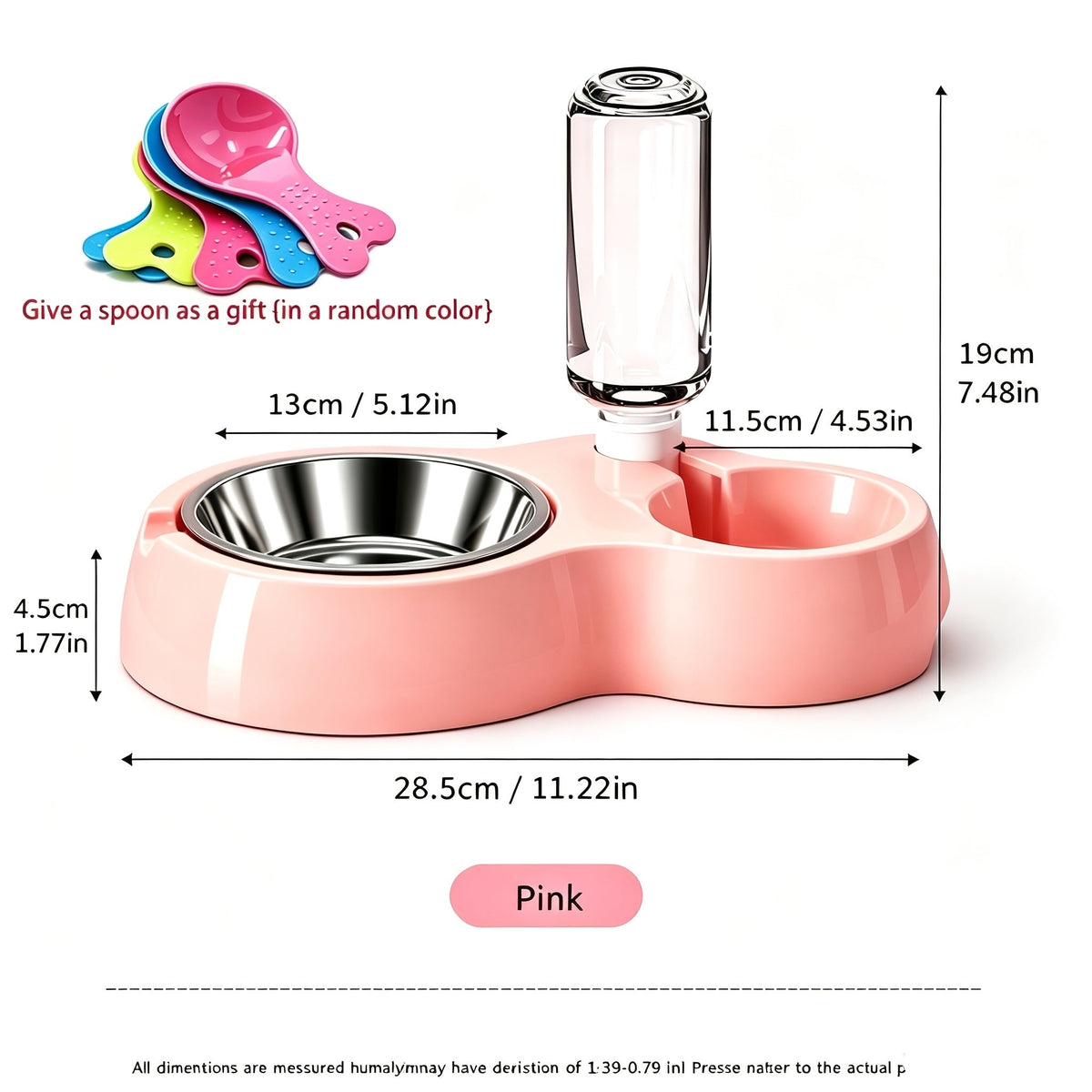 Distributeur d'eau et gamelle automatiques pour chats et petits chiens - Station de nourrissage antidérapante à double usage en polypropylène durable, design peu encombrant et facile à nettoyer, sans pile nécessaire