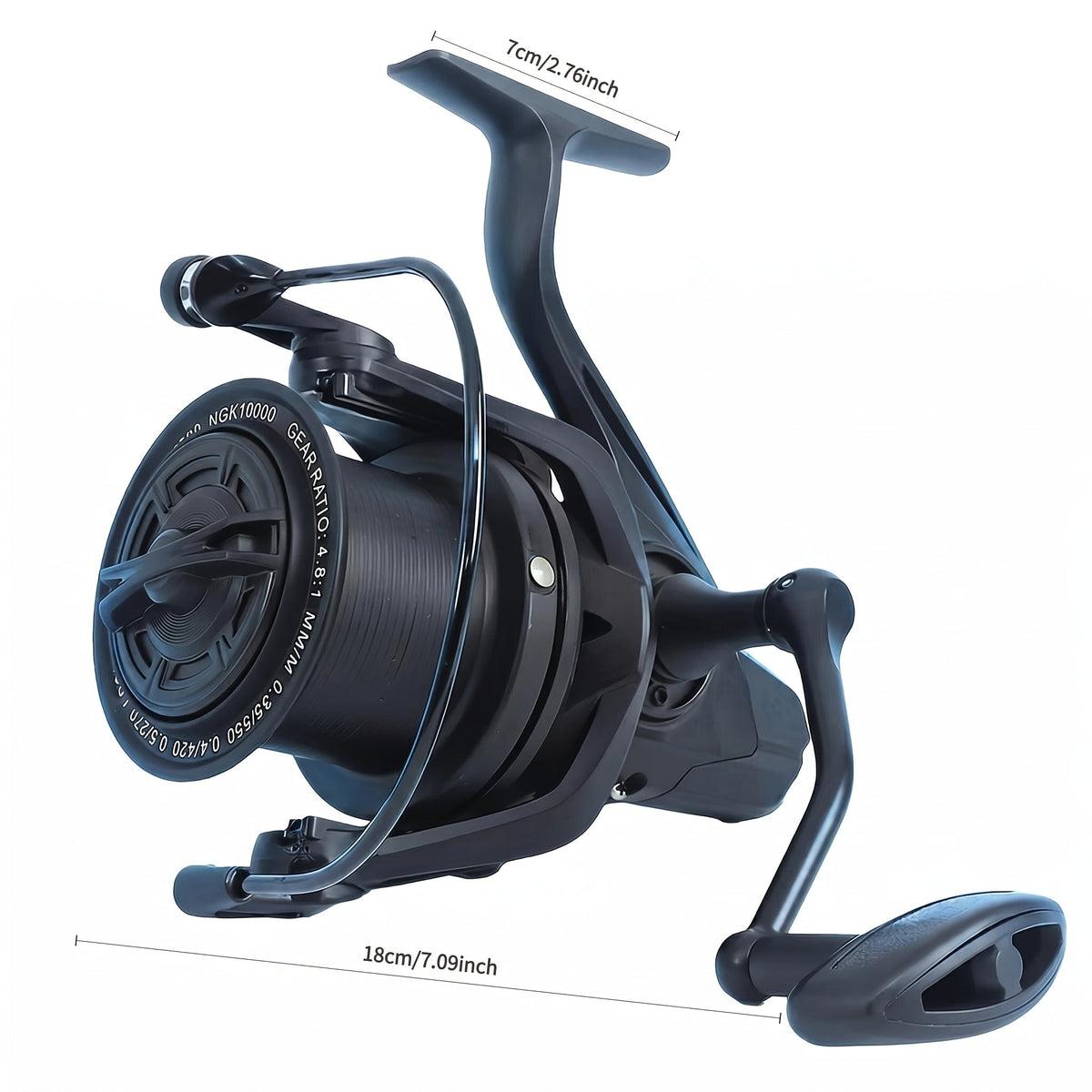 Moulinet spinning robuste pour eau salée 8000 10000 14000, moulinet de pêche en haute mer, corps en métal, grande capacité de ligne, ambidextre, pour gros poissons, pêche en surfcasting