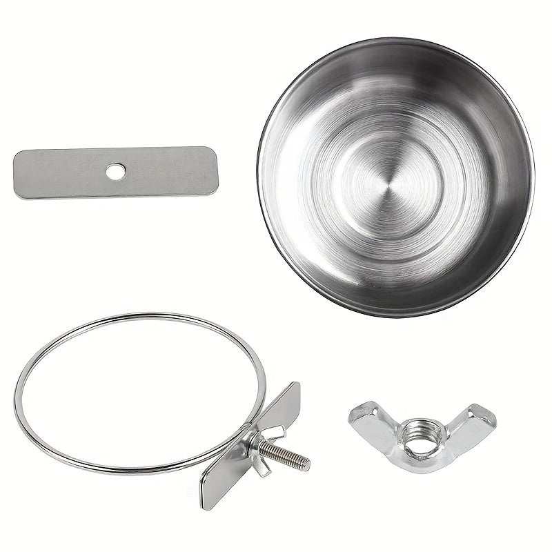 Ensemble mangeoire et abreuvoir pour cage à oiseaux – Lot de 2 bols de nourriture et d'eau pour perroquets avec support à clip, coupelles robustes en plastique pour perruches, calopsittes, canaris et petits oiseaux de compagnie