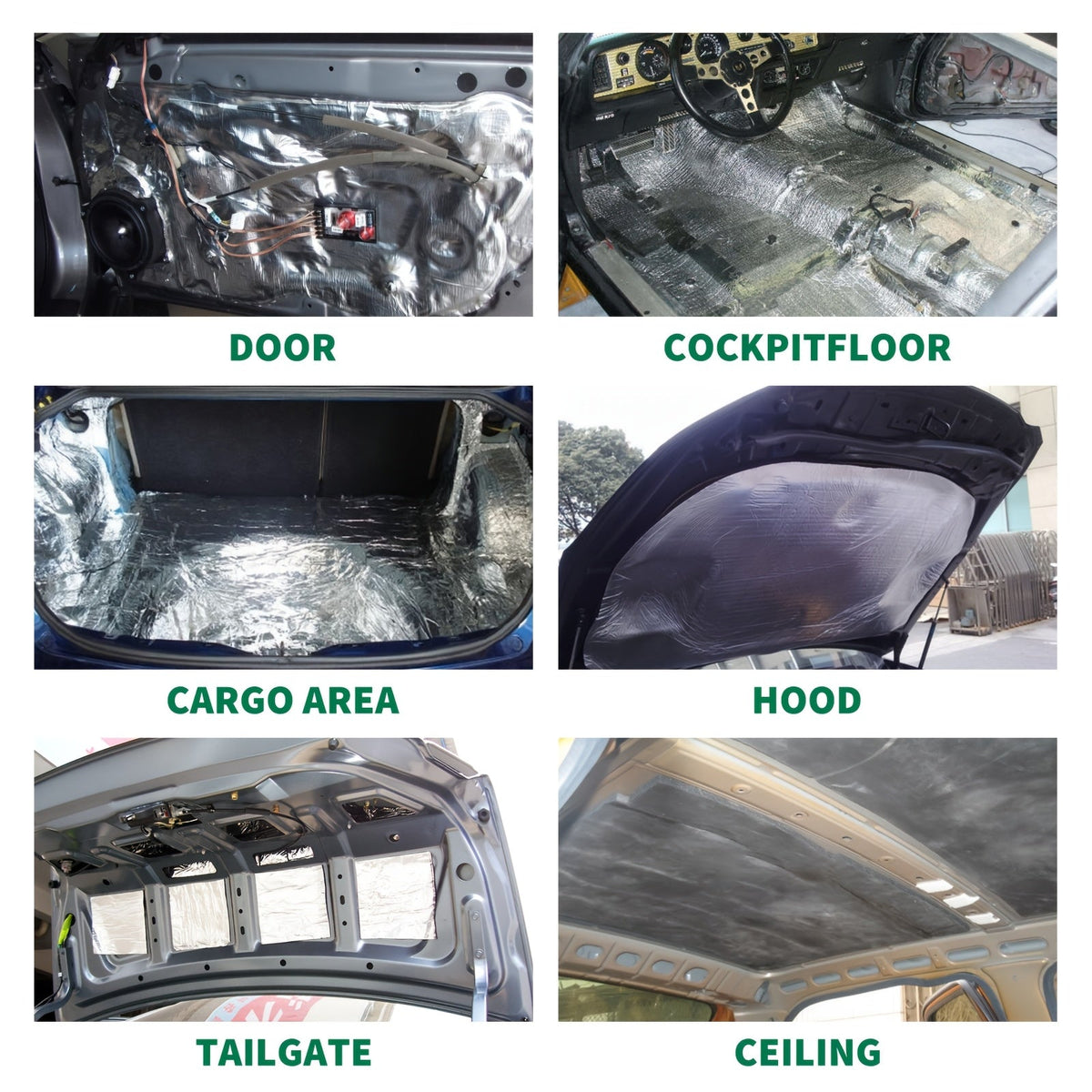 Tapis d'insonorisation et bouclier thermique pour voiture, 22/26 pi² – Isolation phonique en feuille d'aluminium auto-adhésive, découpe et installation faciles pour plancher, portière et coffre, outils d'installation inclus