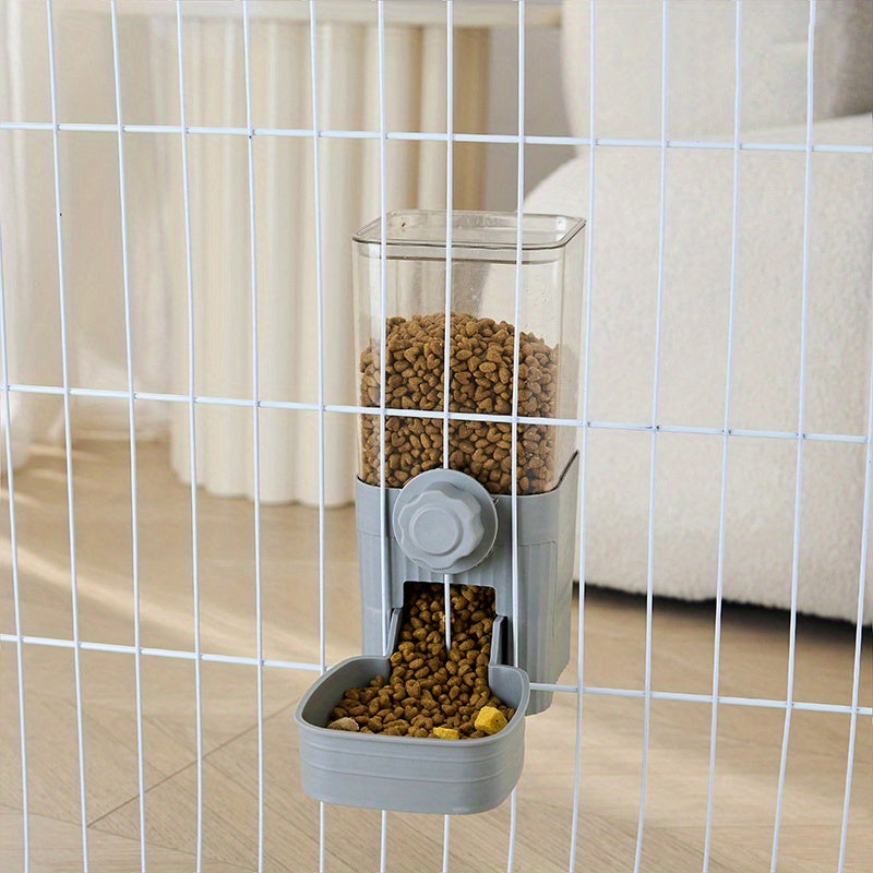 Distributeur automatique de nourriture et d'eau par gravité à suspendre pour lapins, chats, chiens et cochons d'Inde, ensemble abreuvoir et mangeoire, 1,2 L / 0,5 L