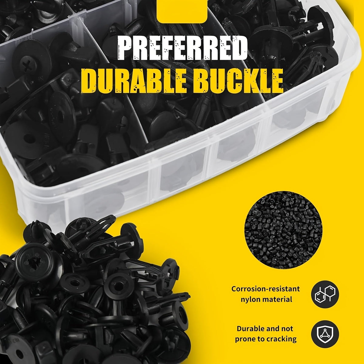 Kit d'assortiment de clips de fixation pour voiture 115/635/640/1290 pièces - 16 tailles de rivets en nylon pour pare-chocs et garde-boue, fixations automobiles avec serre-câbles et outil de démontage