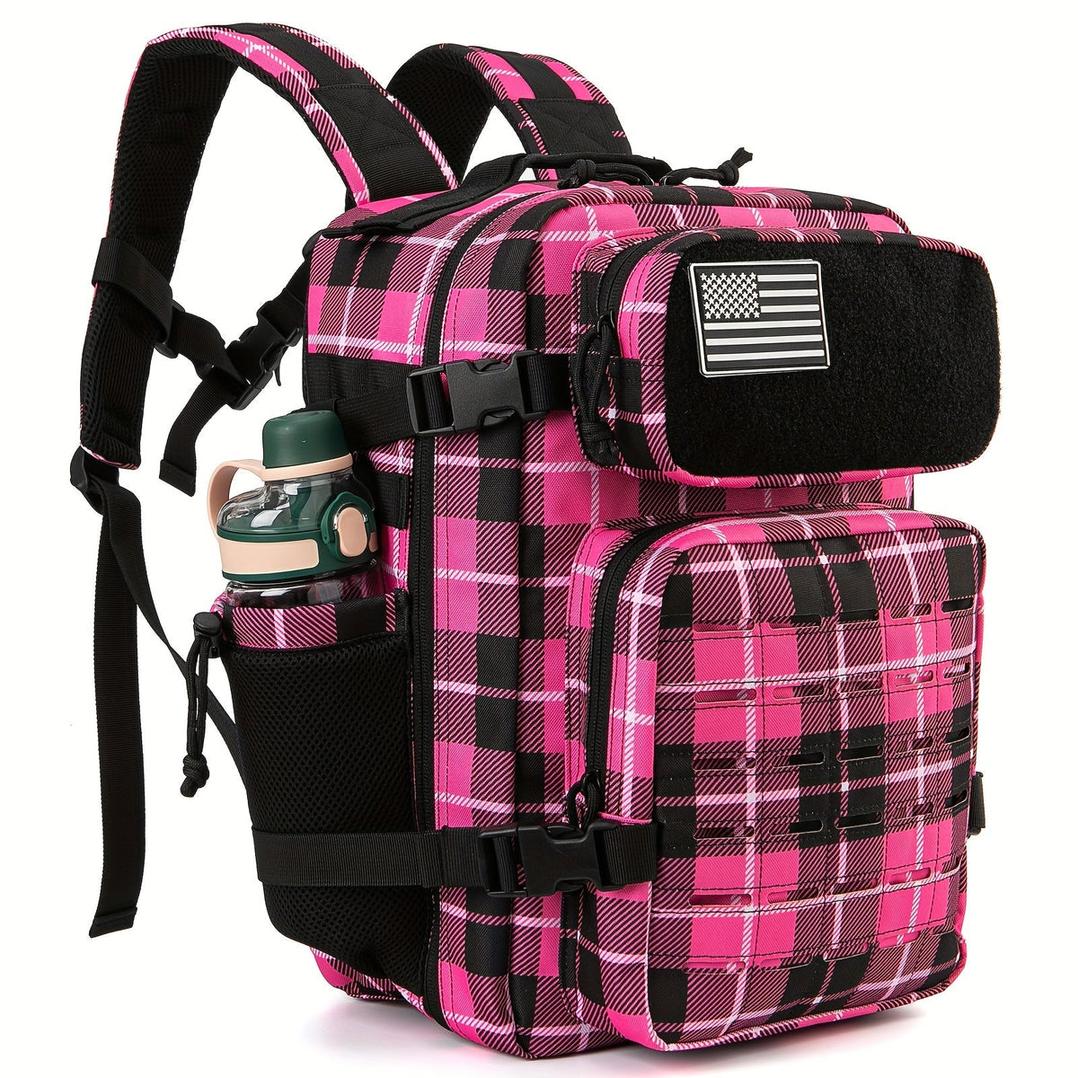 Sac à dos tactique MOLLE 25L pour ordinateur portable pour hommes et femmes – Sac militaire d'urgence, sac de randonnée avec double porte-gobelets, 9 couleurs, sac pour le bureau et les voyages en plein air