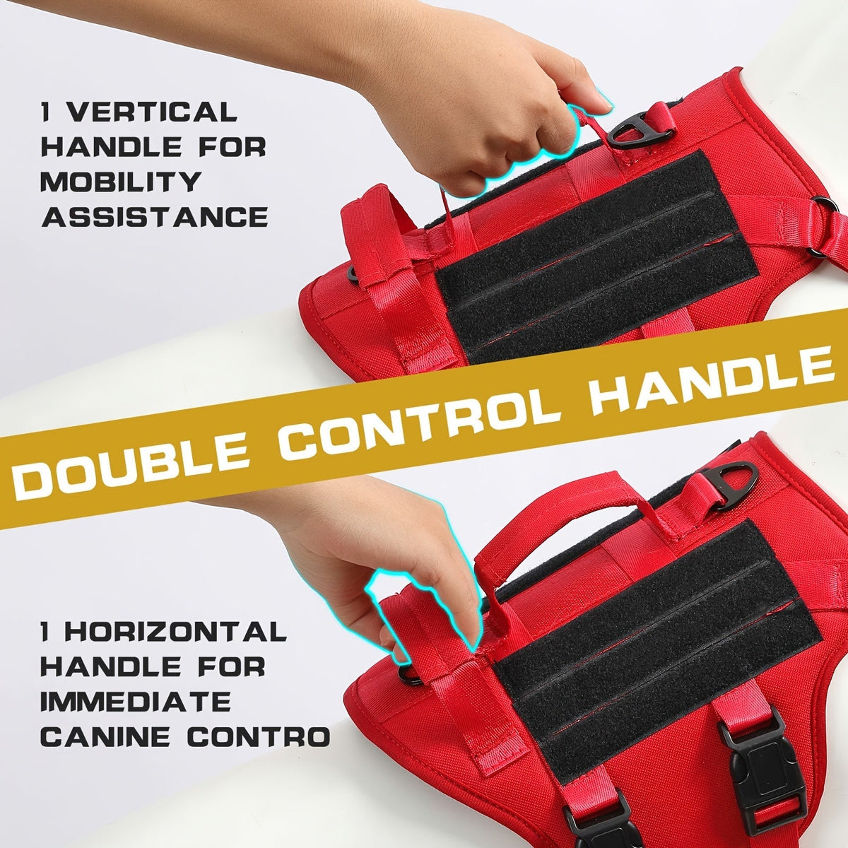 Harnais pour chien anti-traction anti-évasion – Gilet complet rembourré et doux pour animal de compagnie avec poignée de levage, bandes réfléchissantes et attache de laisse, réglable pour la marche, la randonnée et le dressage des grands chiens