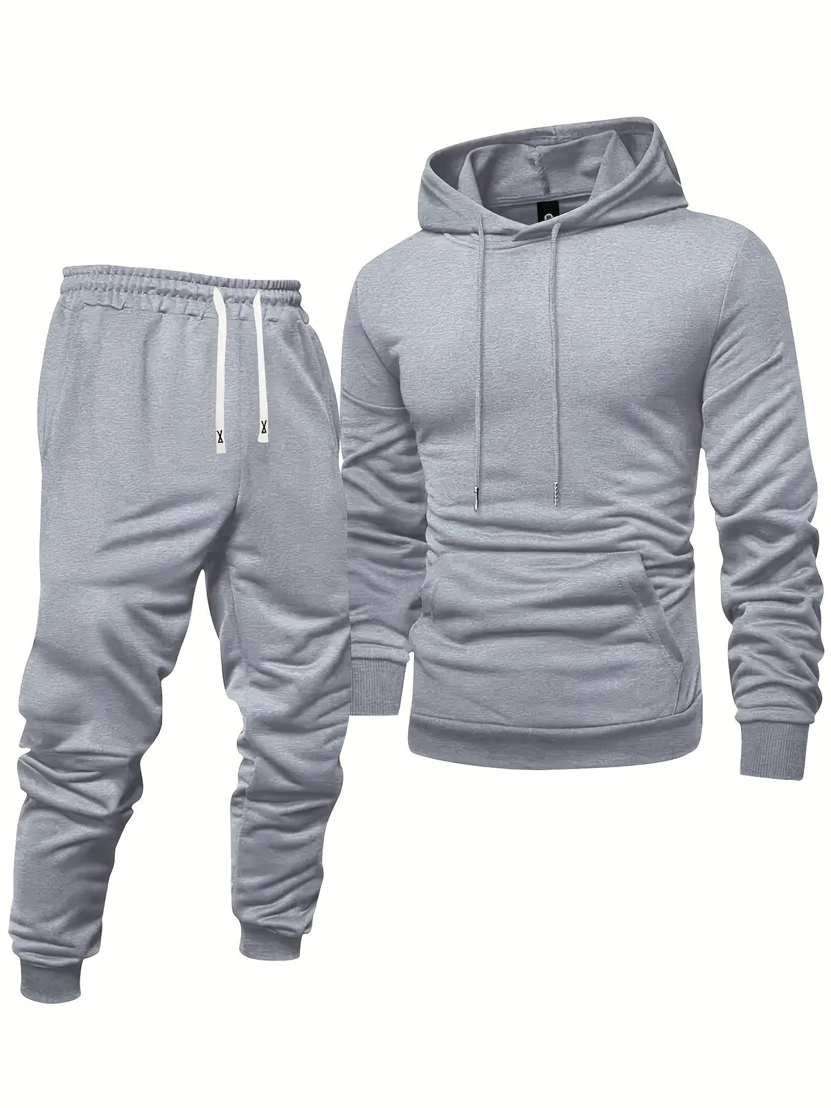 Ensemble de survêtement pour homme, lot de 6 pièces, sweat à capuche décontracté à manches longues avec cordon de serrage, pantalon de jogging, tissu tricoté, noir, rouge, gris, couleur unie, tenue de sport, coupe régulière, tenue d'entraînement.