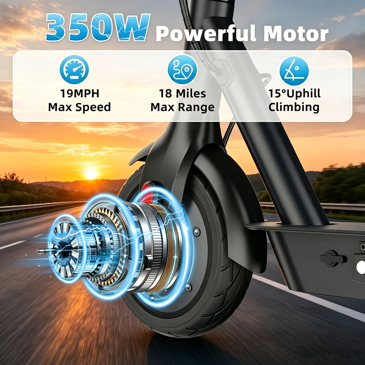 Trottinette électrique pliable, pneus 8,5 pouces, vitesse maximale 30 km/h, autonomie 29 km, contrôle par application, trottinette portable pour trajets quotidiens, adultes et adolescents, cadeau, noir