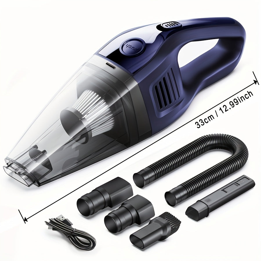 Aspirateur à main rechargeable sans fil – Aspiration puissante de 6 kPa, 40 dB silencieux, mini aspirateur portable pour poils d'animaux, voiture, clavier, nettoyage de bureau et maison avec suceur plat