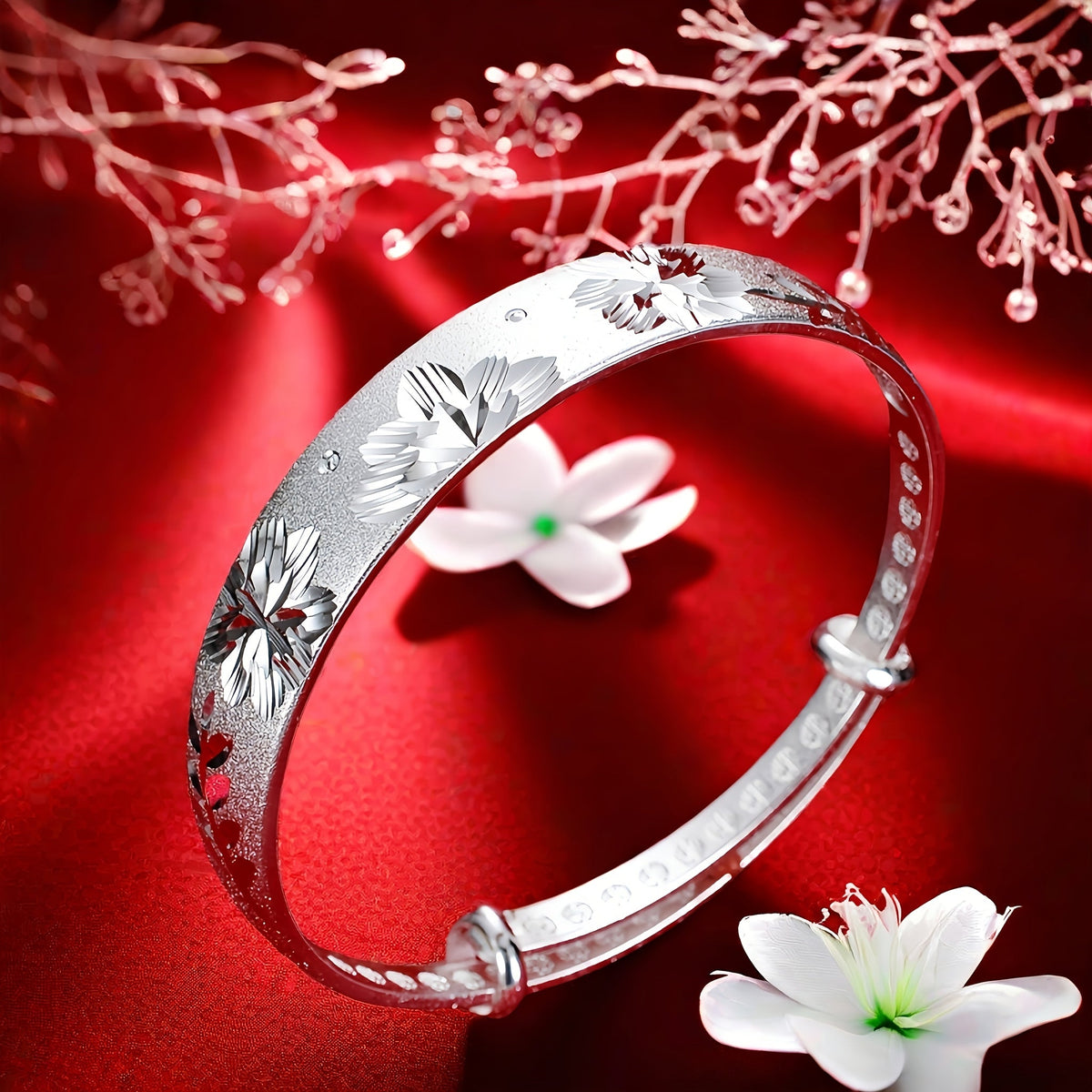 Bracelet ajustable coulissant pour femme en argent sterling 925 – Jonc élégant à fermoir coulissant en argent et or, cadeau idéal pour maman, la fête des mères, un anniversaire ou toute occasion spéciale