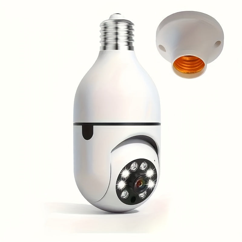 Lot de 4 ampoules caméra de sécurité WiFi 1080P HD – Suivi de mouvement par IA à 360°, PTZ intelligent, vision nocturne PIR, WiFi bi-bande 2,4G/5G, contrôle via application, fixation murale – Système de caméra de surveillance intérieure pour domicile
