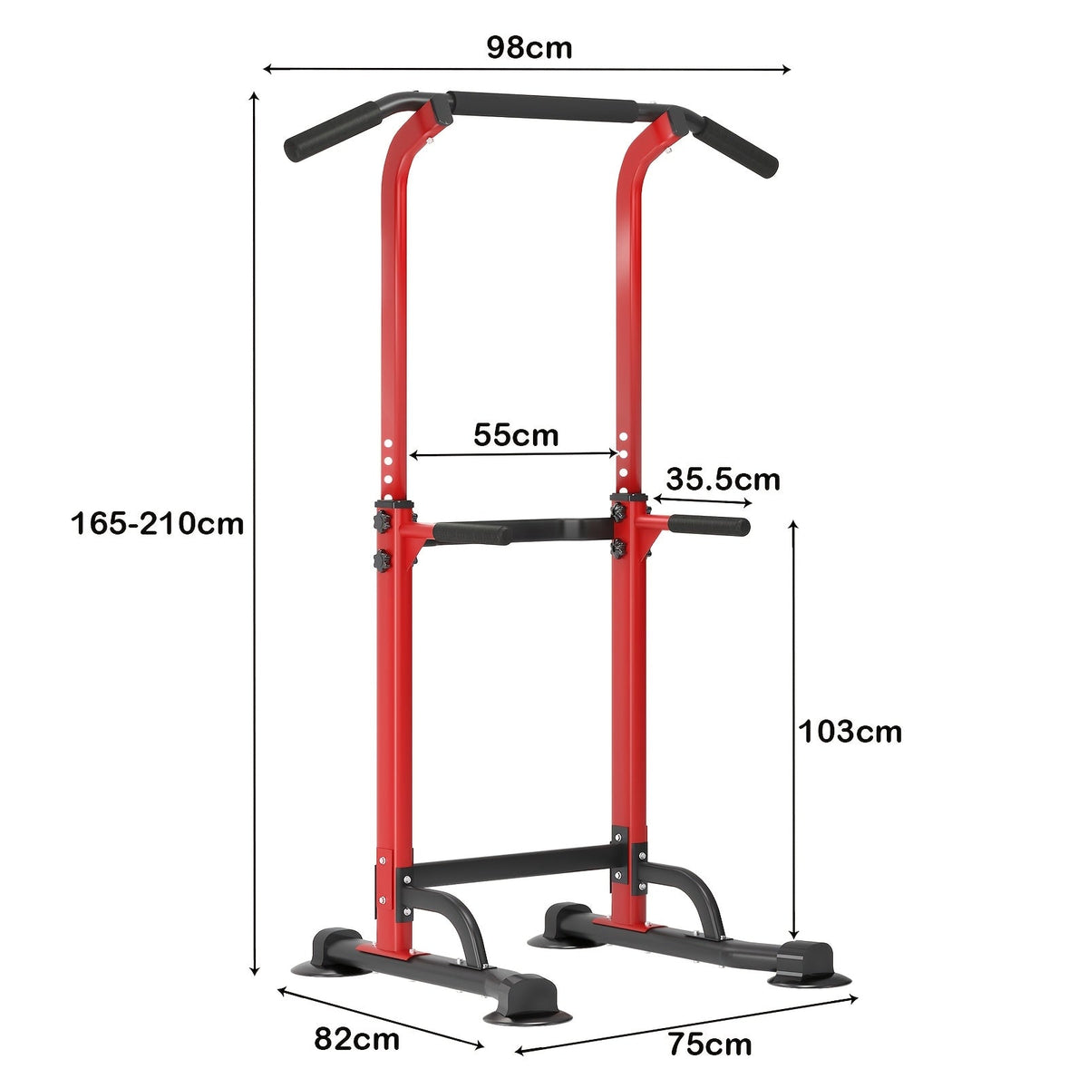 Station de musculation avec barre de traction, 10 hauteurs réglables, capacité de 150 kg, entraînement complet du corps pour salle de sport à domicile – Rose Noir Rouge Jaune Bleu Orange Vert