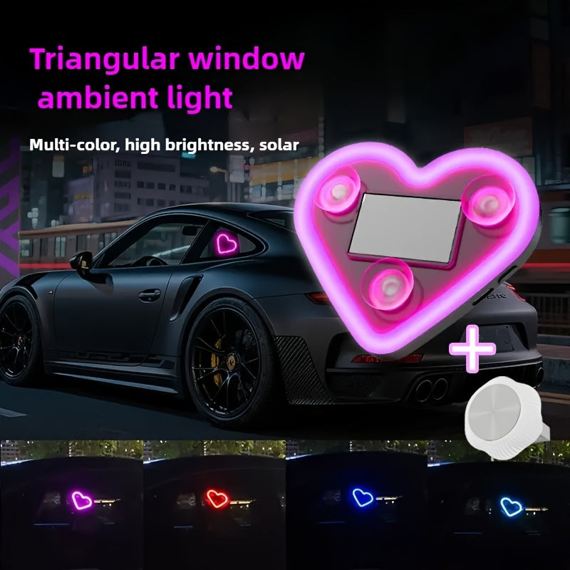 Éclairage d'ambiance LED pour intérieur de voiture – Veilleuse néon en forme de cœur et de fleur, alimentée par USB, décoration de fenêtre de voiture mignonne pour femmes et filles, accessoires de voiture pour la Saint-Valentin | Velora