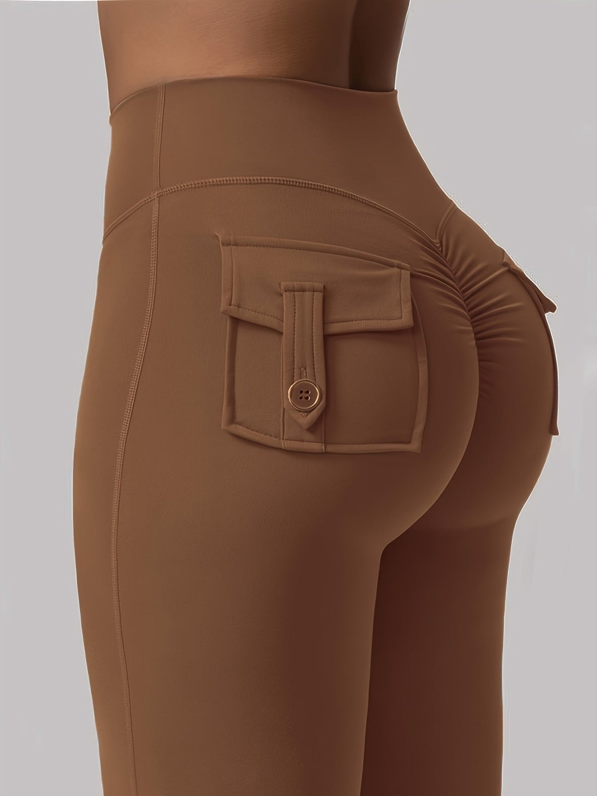 Ensemble 3 pièces pour femme : pantalon de yoga évasé à taille haute avec ceinture et poches, legging galbant effet push-up, squat-proof, 90 % polyester extensible, coupe évasée pour le sport, la gym, la course et le quotidien