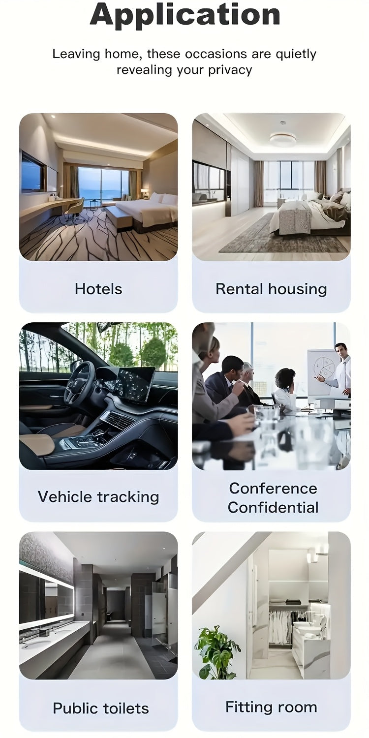 Détecteur de caméra cachée et scanner de signal RF anti-espion – Détecteur de mouchards portable pour traceurs GPS, dispositifs d'écoute sans fil, protection de la vie privée pour hôtels, voitures, maisons, bureaux et voyages