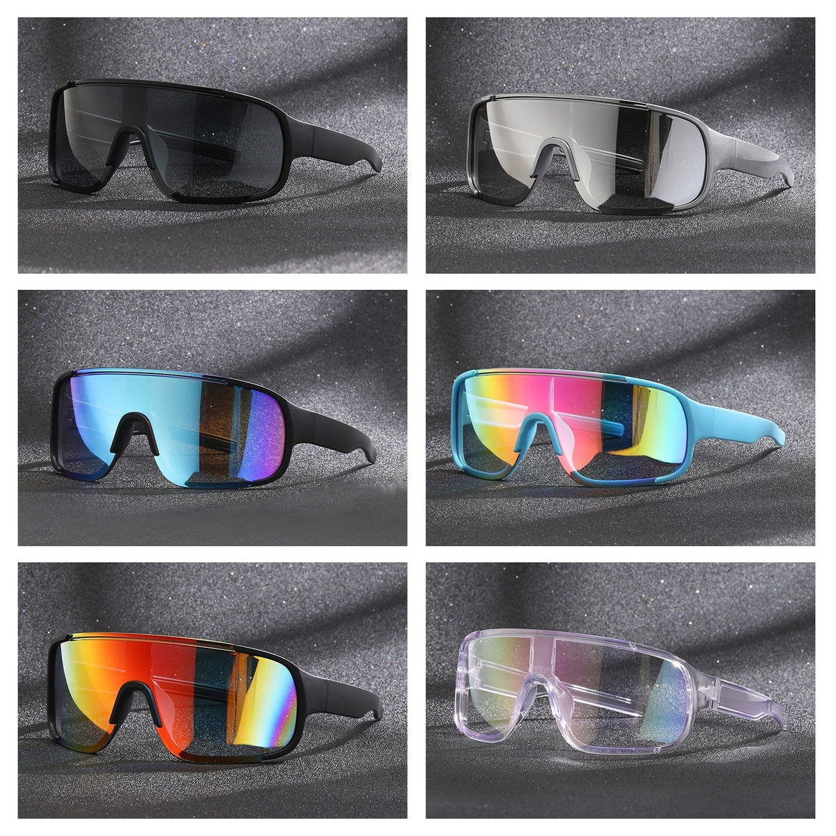 Lot de lunettes de soleil de sport – 6 ou 12 paires, monture légère en polycarbonate, protection UV, verres haute définition antireflets, lunettes unisexes pour la conduite et les activités en plein air, style futuriste