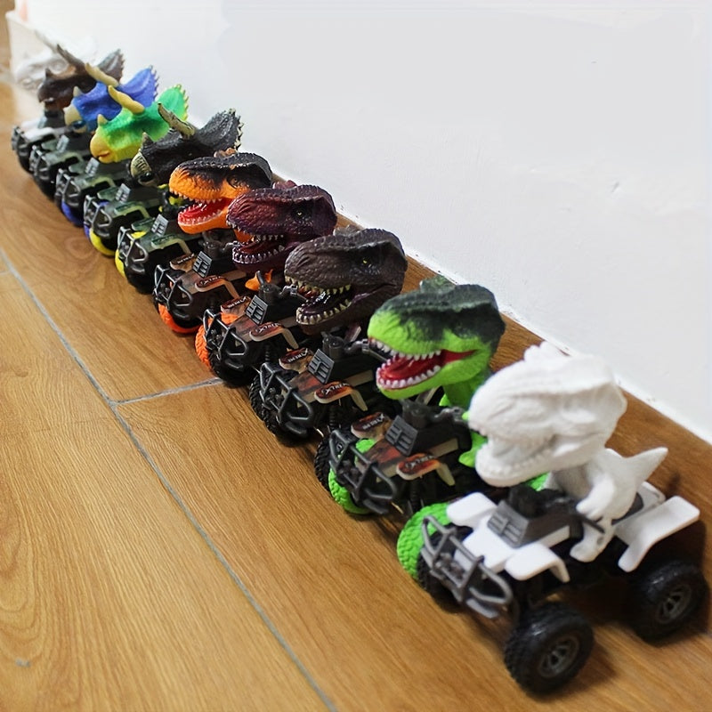 Voiture dinosaure à inertie, véhicule tout-terrain T-Rex et Tricératops pour enfants – Camion dinosaure à friction en plastique durable – Jouet d'imagination pour tout-petits et garçons de 3 ans et plus – Noir, vert, orange