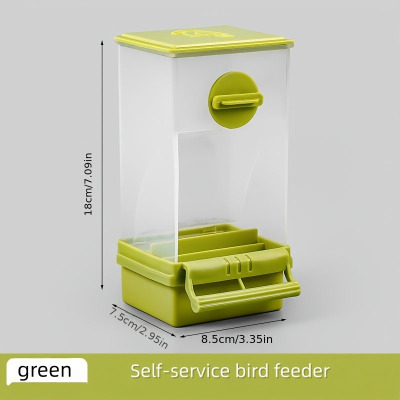 Mangeoire automatique anti-gaspillage pour oiseaux avec séparateur de coquilles – Distributeur de nourriture suspendu tout-en-un sans pile pour calopsittes, perruches et inséparables – Avec protection anti-éclaboussures, 1 pièce