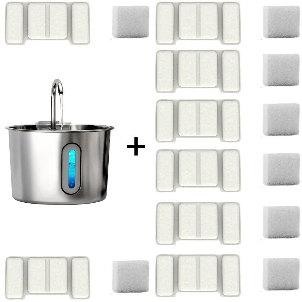 Fontaine à eau pour chat en acier inoxydable 2,2 L - Pompe USB ultra-silencieuse, débit type robinet, filtre à 3 étapes et fenêtre de niveau d'eau visible, fontaine automatique pour chats et petits chiens en intérieur
