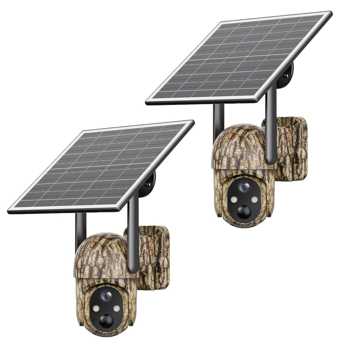 Caméra de surveillance solaire 4G LTE sans fil pour extérieur – Aucune connexion WiFi requise, vision nocturne 4K, vue en direct à 360°, audio bidirectionnel, caméra de chasse étanche pour la surveillance des fermes, ranchs et de la faune