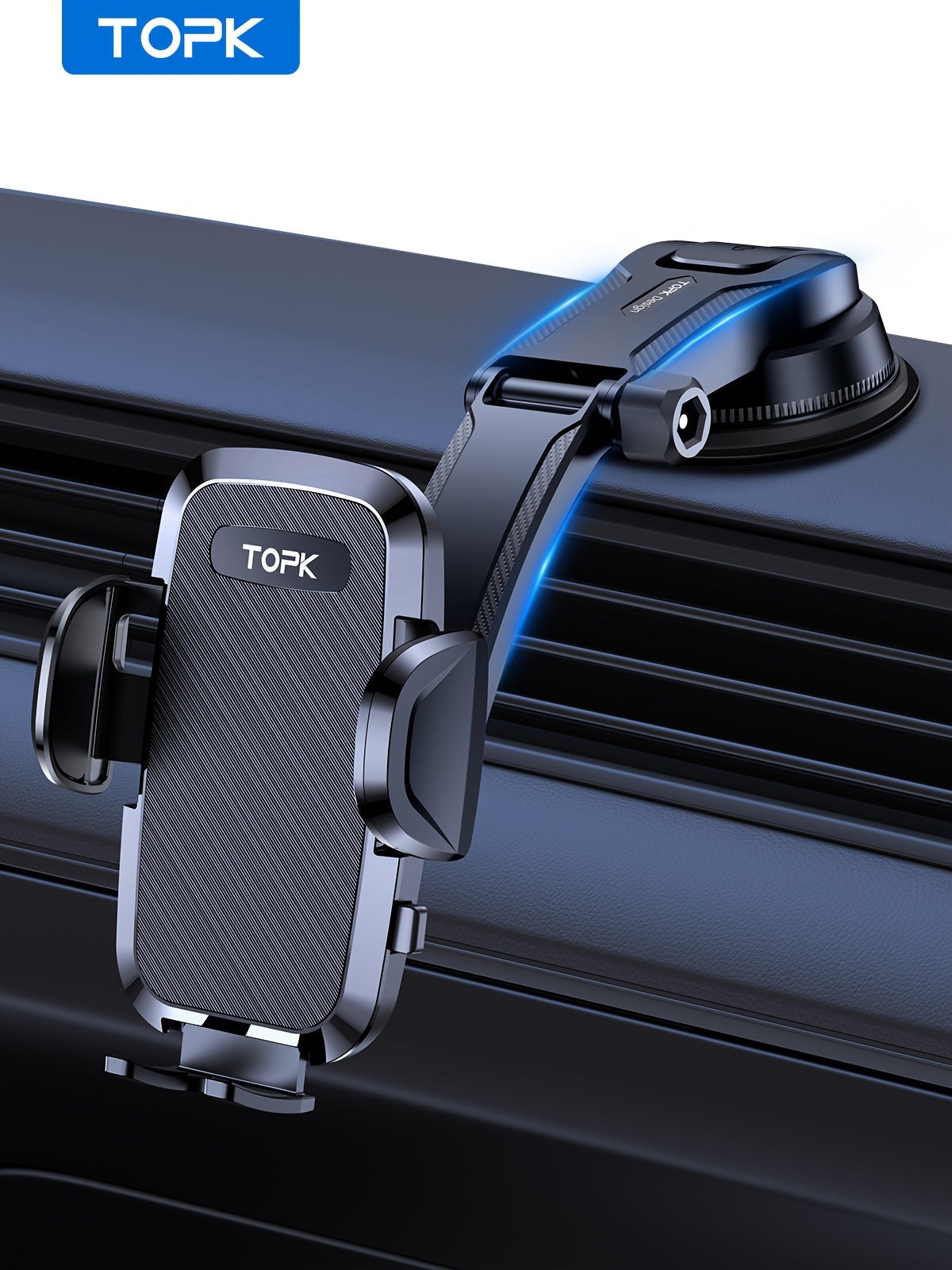 Support téléphone voiture – Fixation tableau de bord et pare-brise rotative à 360° améliorée, support universel mains libres compatible iPhone 15 14 13, Samsung Galaxy, téléphones Android | Velora