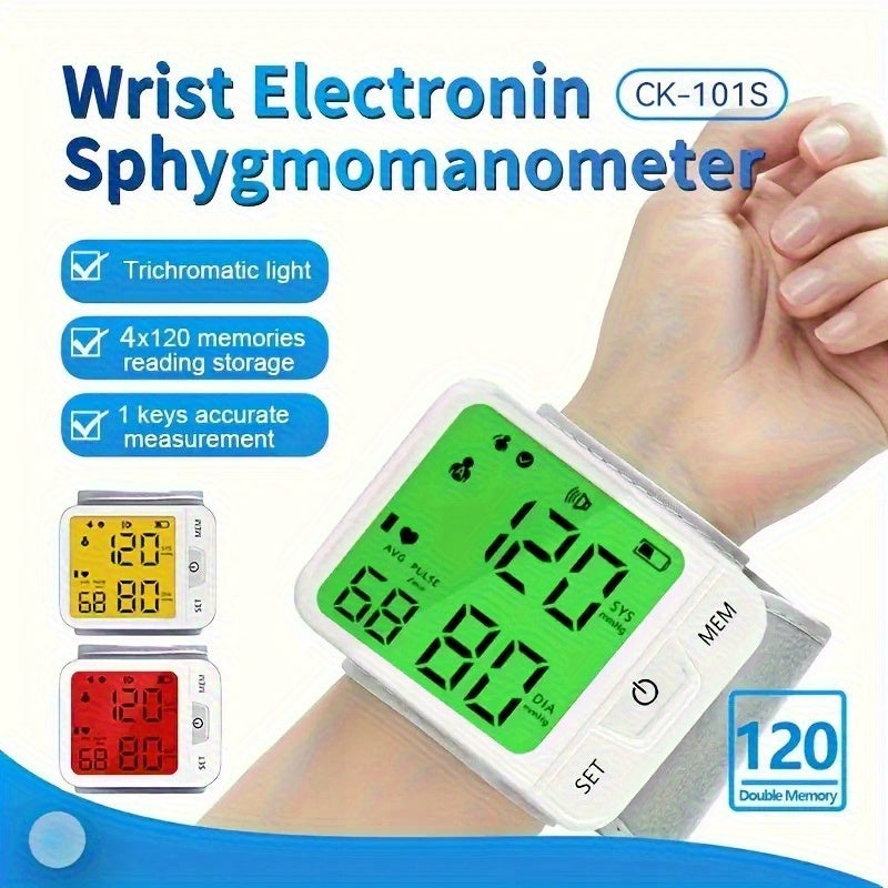 Tensiomètre au poignet numérique automatique – Grand écran LCD, fréquence cardiaque, détection de l'arythmie, portable pour usage domestique, seniors et adultes