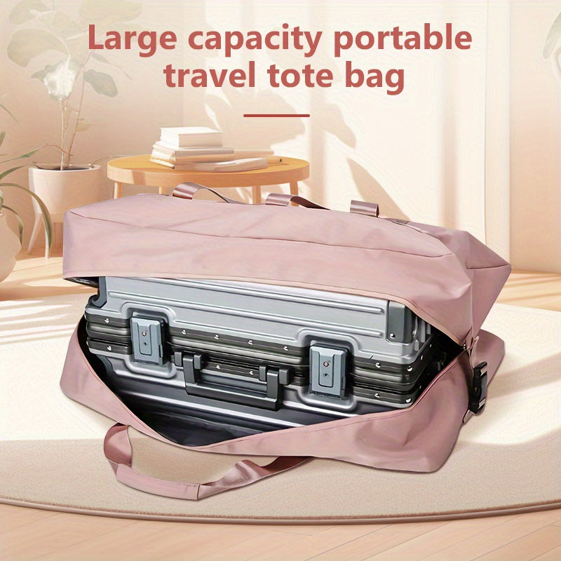 Grand sac fourre-tout de voyage de 67 litres (17,7 gallons) – Sac de sport portable, sac de week-end et de nuit pour femmes et hommes – Violet, rose surdimensionné et noir surdimensionné