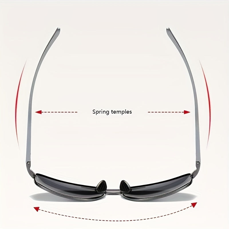 Lunettes de conduite photochromiques pour hommes avec verres polarisés TAC – Lunettes de soleil à monture en métal noir pour vision de jour et de nuit, lunettes anti-reflets avec protection UV pour la conduite et le quotidien