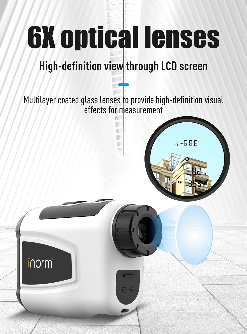 Télémètre laser de golf 1200 yards, grossissement 6x, commutateur de pente, vibration par impulsion, verrouillage de cible, compensation de trajectoire, rechargeable par USB-C pour le golf et la chasse