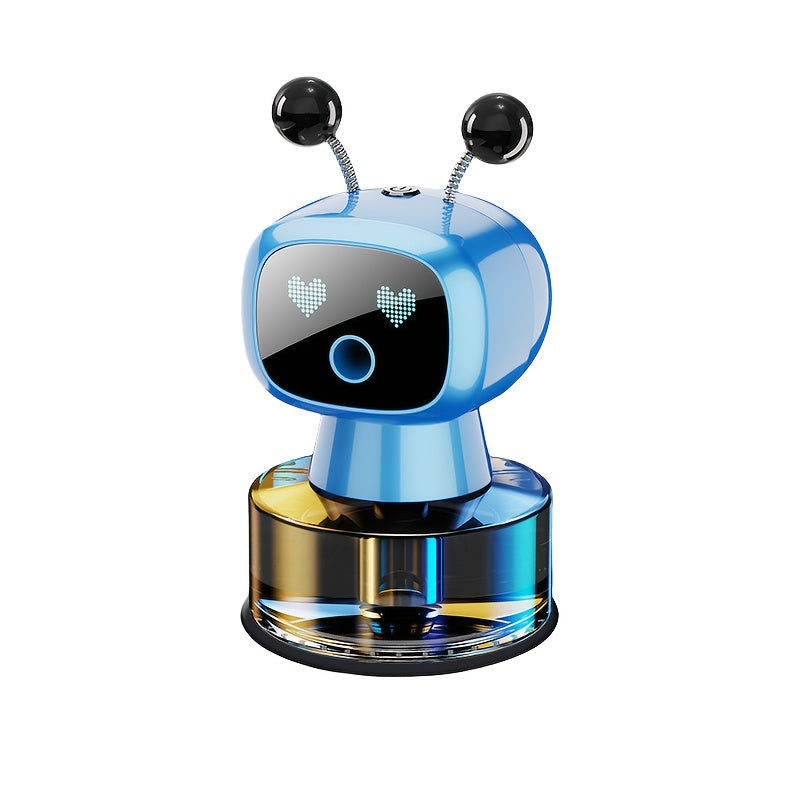 Désodorisant pour voiture robot intelligent, rechargeable par USB, pulvérisation automatique, écran d'expression IA, diffuseur de parfum automatique réglable sur 4 niveaux, décoration de voiture, cadeau