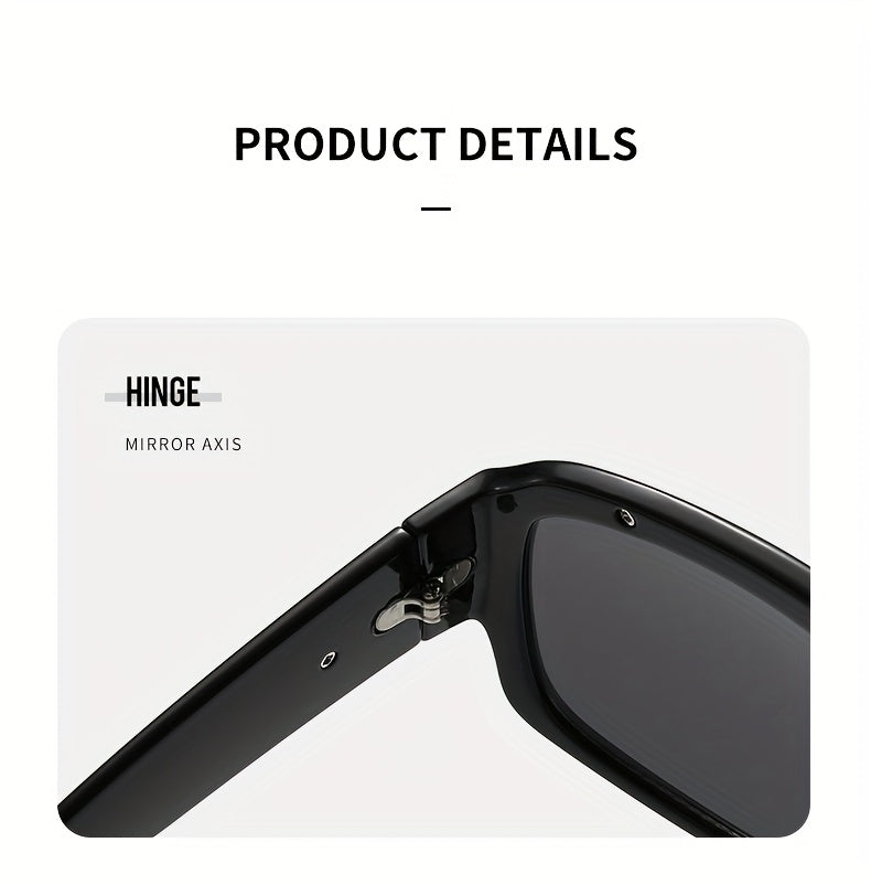 Lot de 2 lunettes de mode carrées Cyberpunk pour homme avec monture en métal – Lunettes de soleil légères style urbain pour homme, 8 options de couleur, usage quotidien et cadeau