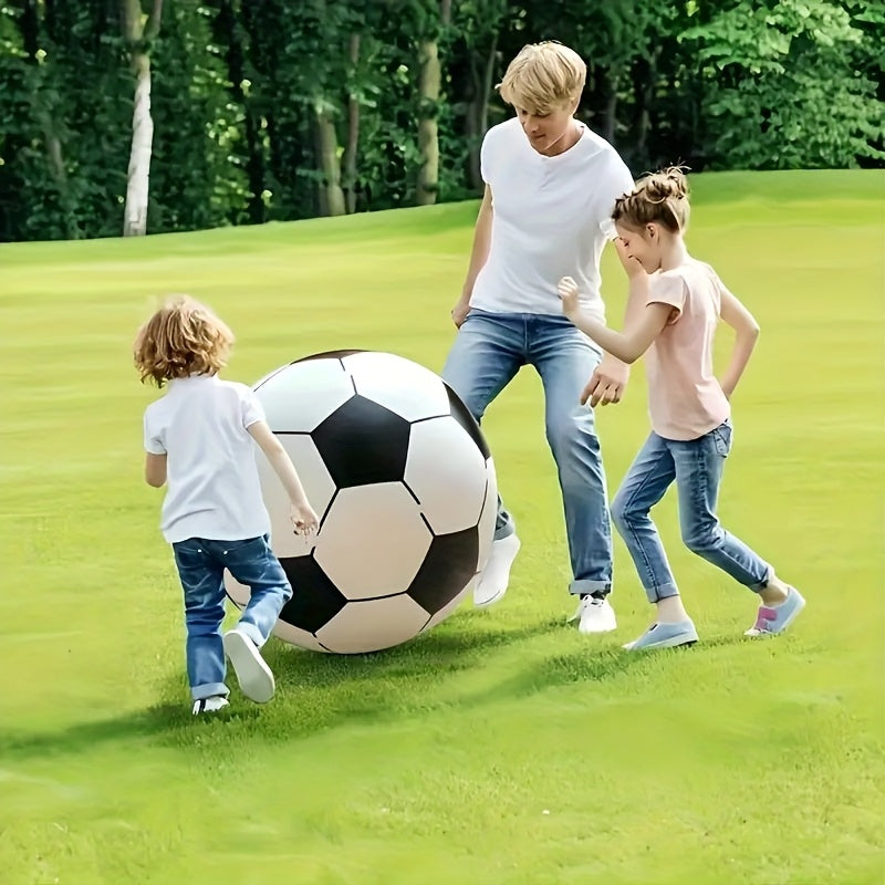 Ballon de football gonflable géant de 102 cm - Jouet d'extérieur extra large pour fêtes à la piscine, jeux de jardin, plage et aire de jeux, ballon de décoration de fête réutilisable pour enfants et adultes